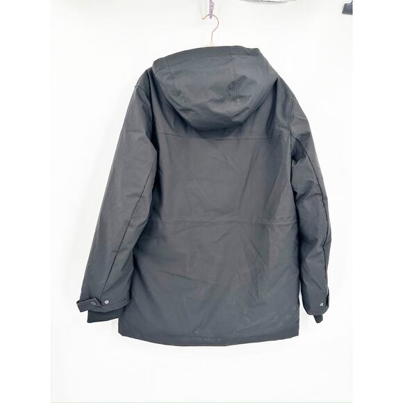 Frank and Oak Black Plateau Hooded Recycled Polyester Parka Coat Size Large NWT - Picture 4 of 8